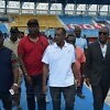 Vivian Gungaram, vice-president and technical director of the Confederation of African Athletics (CAA) and other participants for the Delegates Registration Meeting for CAA Asaba 2018 tour the facilities at the Stephen Keshi Stadium in Asaba on Tuesday 10 July, 2018 / Photo Credit: Asaba 2018 LOC