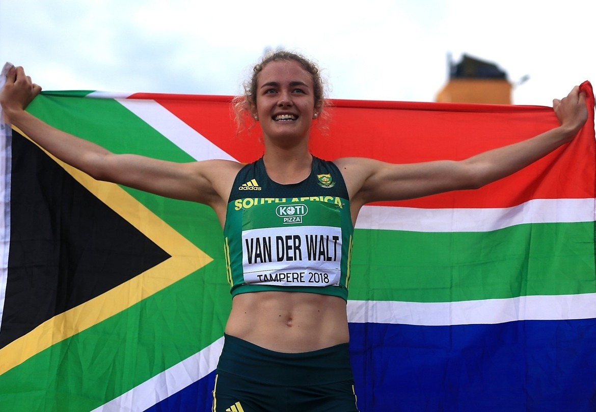 Zeney van der Walt of South Africa takes gold in the 400m hurdles at the IAAF World U20 Championships Tampere 2018 / Photo Credit: Getty Images for IAAF