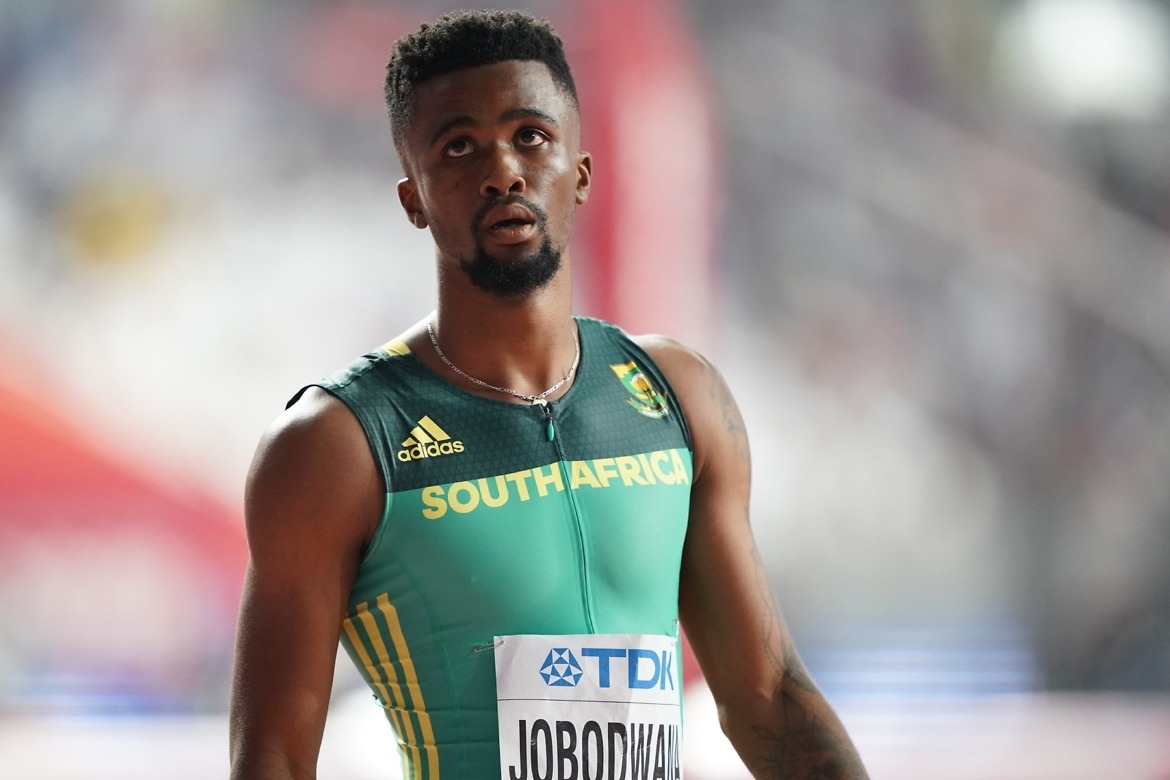 South Africa's Anaso Jobodwana during the men's 200m in Doha / Photo credit: Getty Images for IAAF