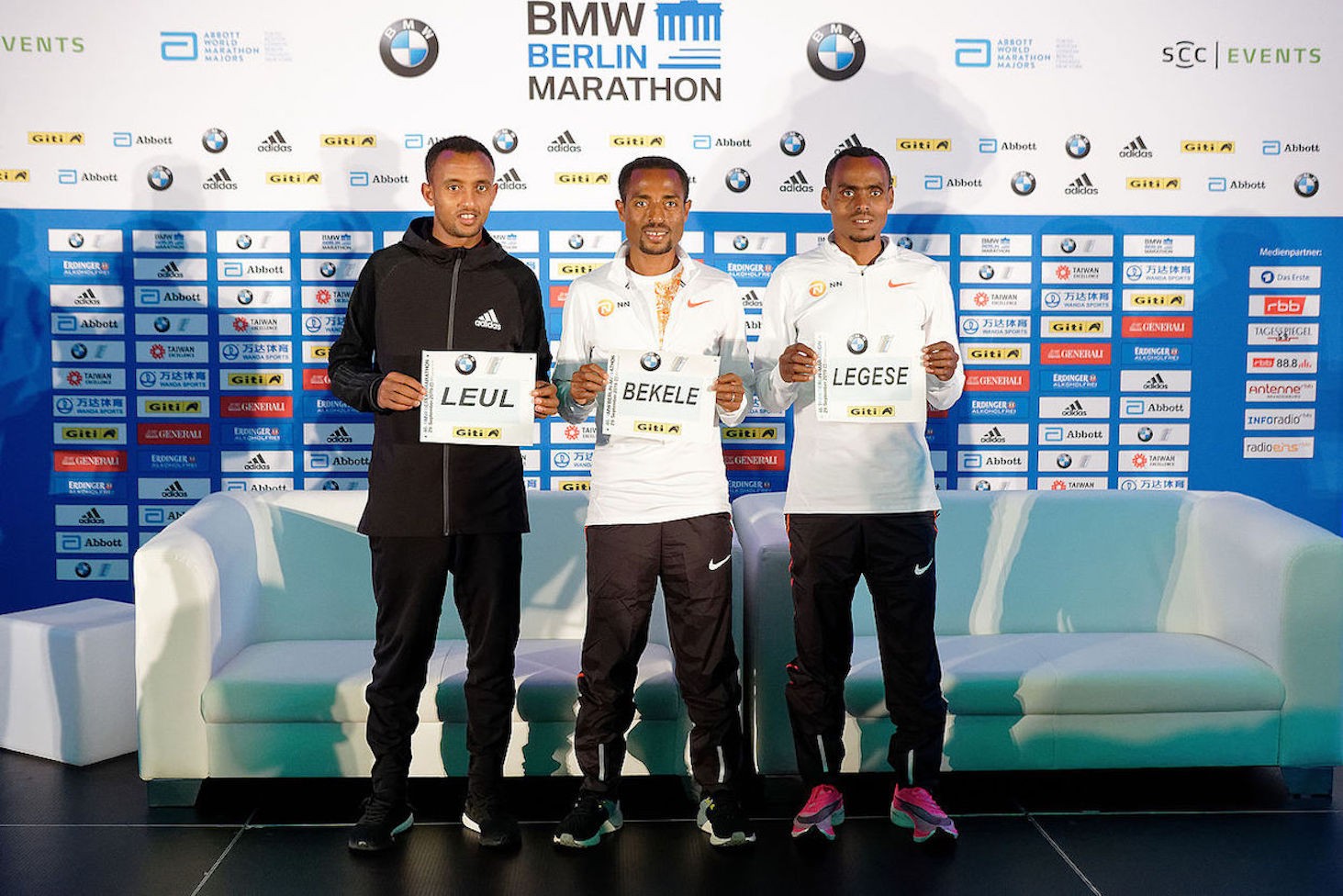 Top elite men runners for the 46th edition of the BMW BERLIN MARATHON in 2019 / Photo credit: SCC EVENTS / Petko Beier