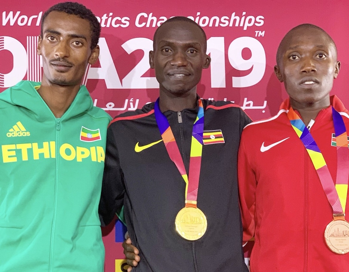 Men’s 10000m podium - Doha 2019