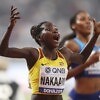 Halimah Nakaayi of Uganda celebrates winning gold in the Women's 800 metres final during day four of 17th IAAF World Athletics Championships Doha 2019 at Khalifa International Stadium on September 30, 2019 in Doha, Qatar. (Photo by Alexander Hassenstein/Getty Images for IAAF)