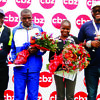 CBZ Group CEO Blessing Mudavanhu with CBZ Marathon winners Trust Hove, Phillipa Dube and Harare Athletic Club chairperson Walter Chimuka / Credt: Edward Zvemisha / The Herald