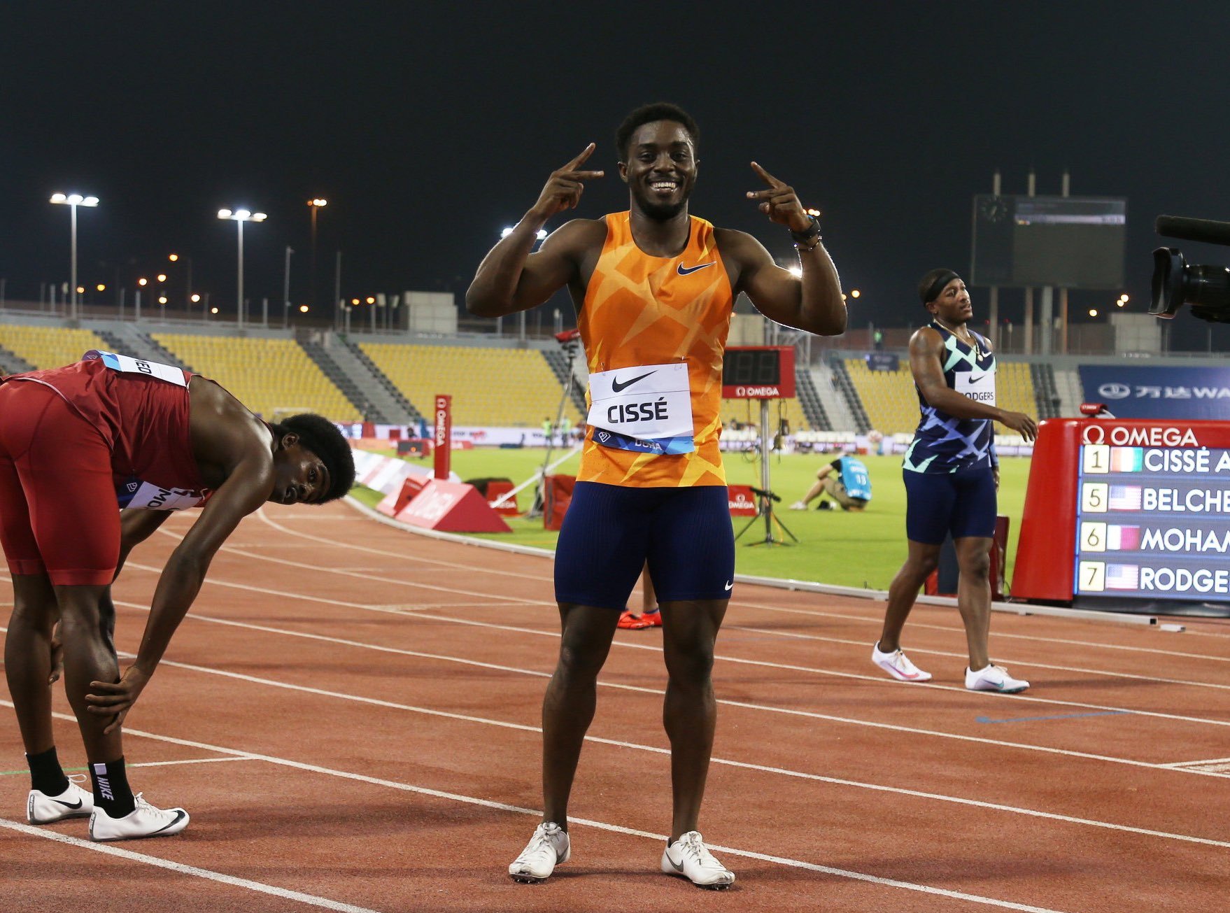 Arthur Gue Cissé is an Ivorian professional sprinter specializing in the sprints. He owns the Ivorian national records in the 60m, 100m, 150m, and 200m distances, including a sub-10 second time of 9.93s in the 100m.