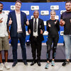 Anaso Jobodwana (athlete), Marc Jury, the Chief Executive of SuperSport, James Moloi (President of ASA), Gerda Steyn (athlete), Kyle Blignaut (athlete)