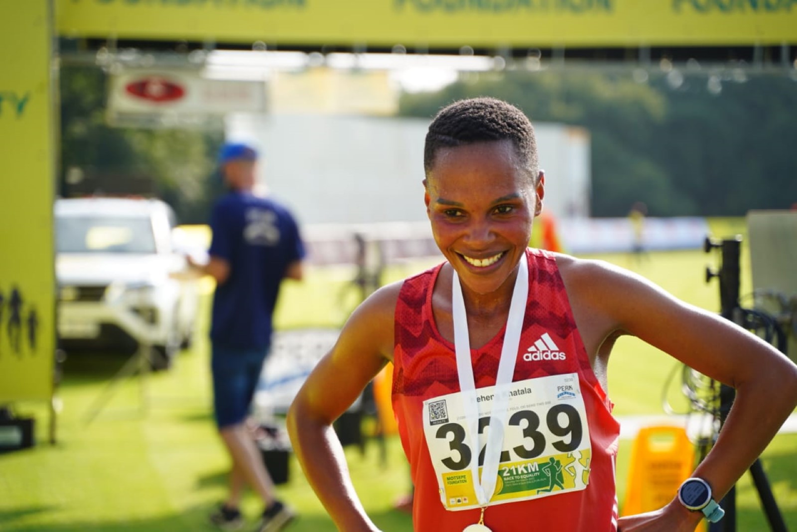 Lesotho's Neheng Khatala winning the RACE TO EQUALITY 21km event / Credit: Organisers/ ASA