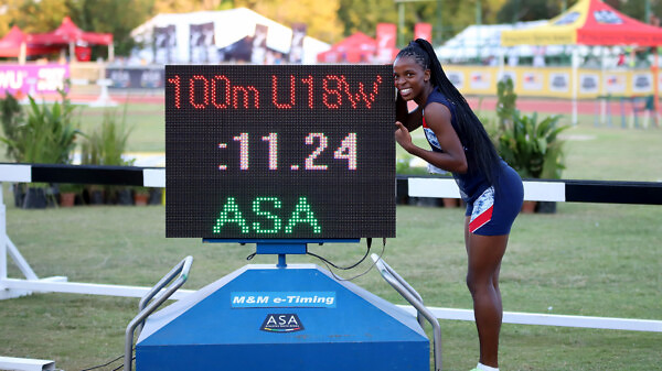 Viwe Jingqi broke the 100m women’s U18 national record three times in one day at the opening of ASA U16 (Sub-Youth), U18 (Youth) and U20 (Junior) T&F National Championships / Photo credit: Cecilia van Bers