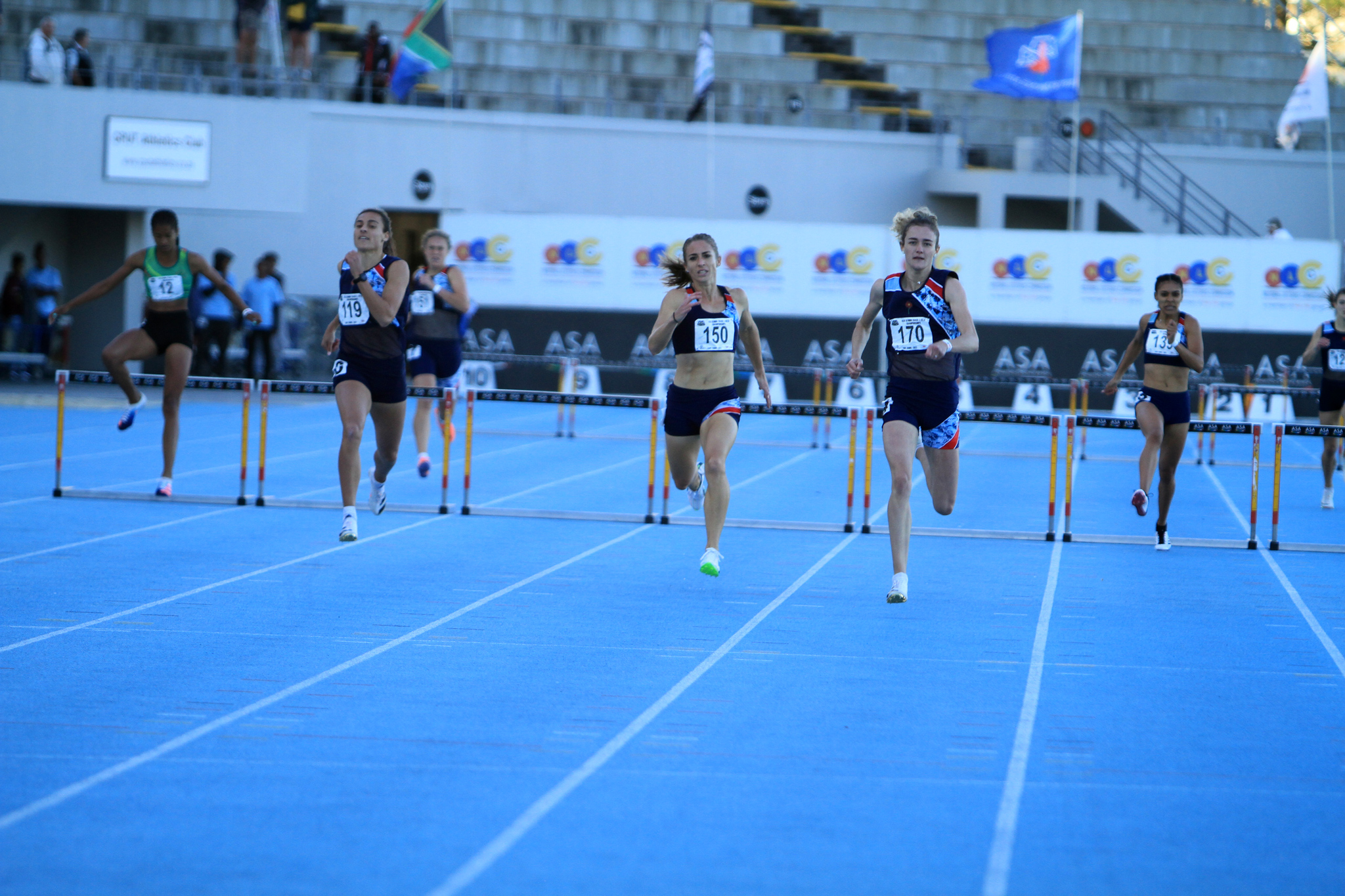 Zeney van der Walt is the new 400m hurdles champion (170 clocked) 55.75 at the ASA Senior Track and Field National Championships at Green Point Athletics Stadium, Cape Town on Saturday 23 April 2022 / Photo credit: Tladi Khuele