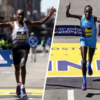 Kenyans Evans Chebet and Peres Jepchirchir winning at the 126th Boston Marathon / Credit: BAA