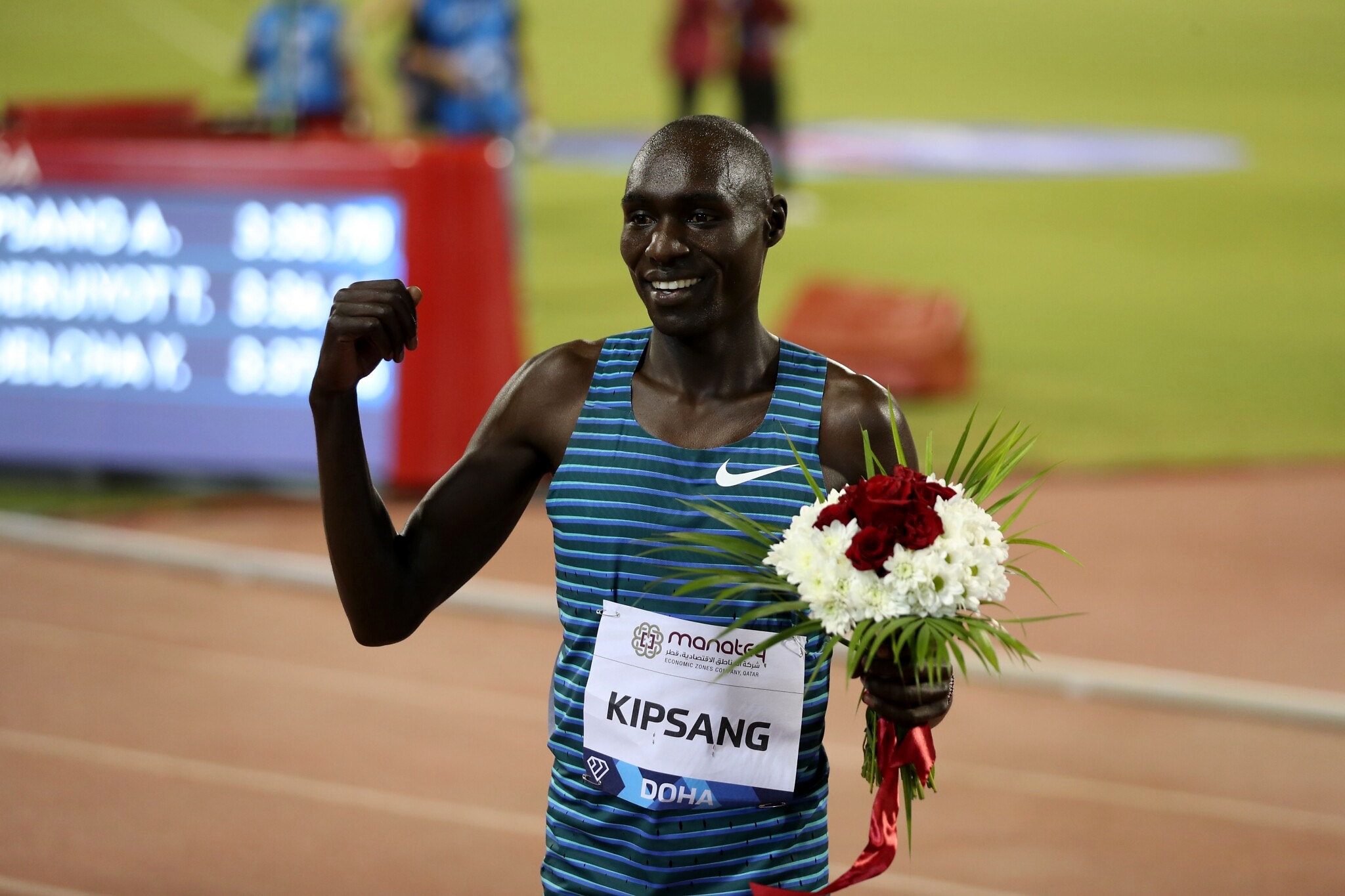 Kenya's Asbel Kipsang takes the men's 1500m win in Doha / Photo credit: Diamond League AG