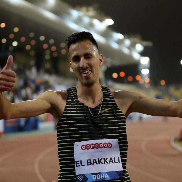 Olympic steeplechase champion Soufiane El Bakkali after the win in Doha / Photo credit: Diamond League AG