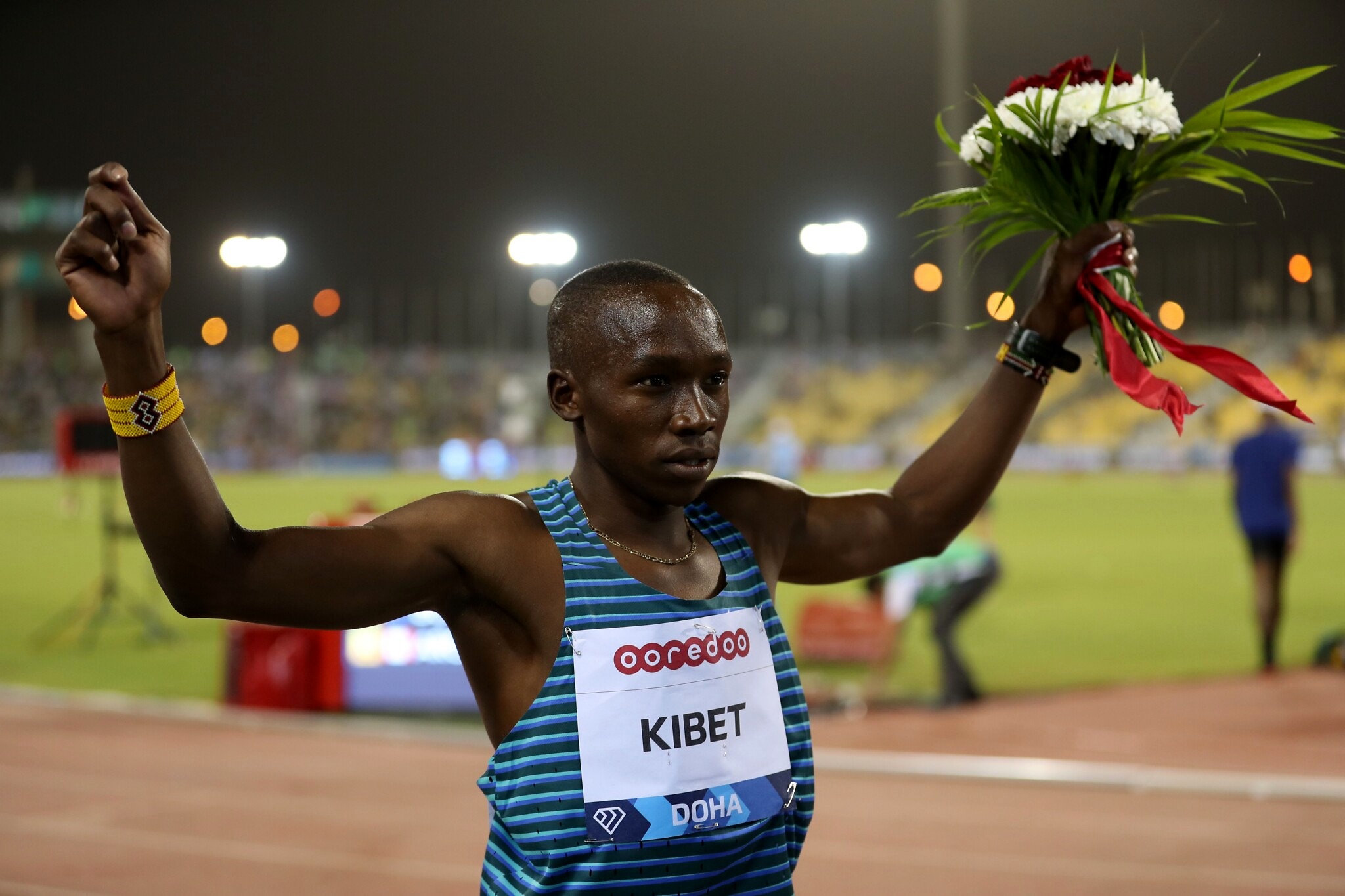 Kenyan Noah Kibet, the world indoor silver medallist, takes the men's 800m race in Doha / Photo credit: Diamond League AG