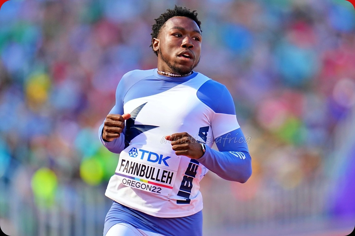 Liberia's Joseph Fahnbulleh finishes just off the podium in 200 metres at World Athletics Championships Oregon22