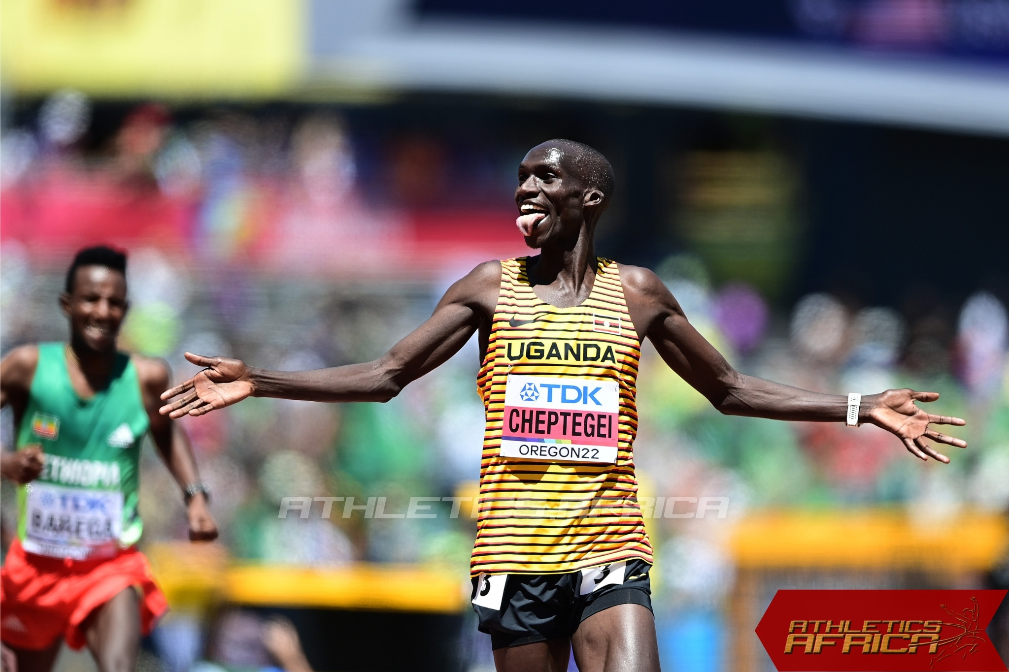 Ugandan Joshua Cheptegei wins gold in men's 10,000m at the World Athletics Championships in Oregon 22 / Photo credit: Getty Images for World Athletics