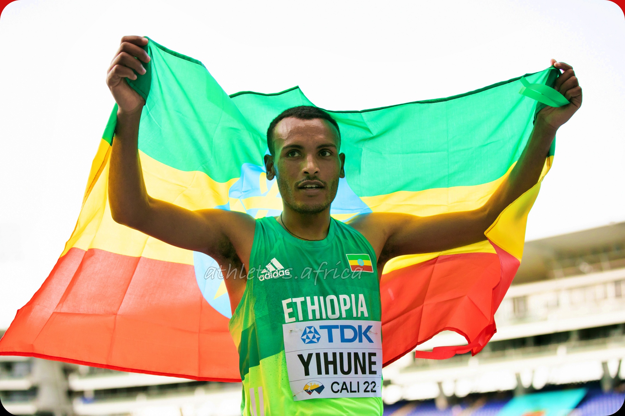 Ethiopia's Addisu Yihune wins the men's 5000m at the World Athletics U20 Championships Cali 22 / Photo credit: Marta Gorczynska for World Athletics