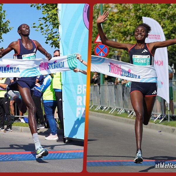 Kenyans Agnes Ngetich and Weldon Langat winning the Trunsylvania 10km at the 2023 Brasov Running Festival / Photo Credit: Brasov Running Festival