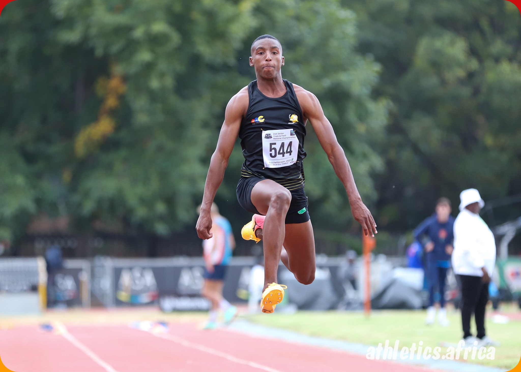Layton David wins the men's Triple Jump title at the 2023 ASA Senior Championships in Potchefstroom / Photo: Cecilia de Bers