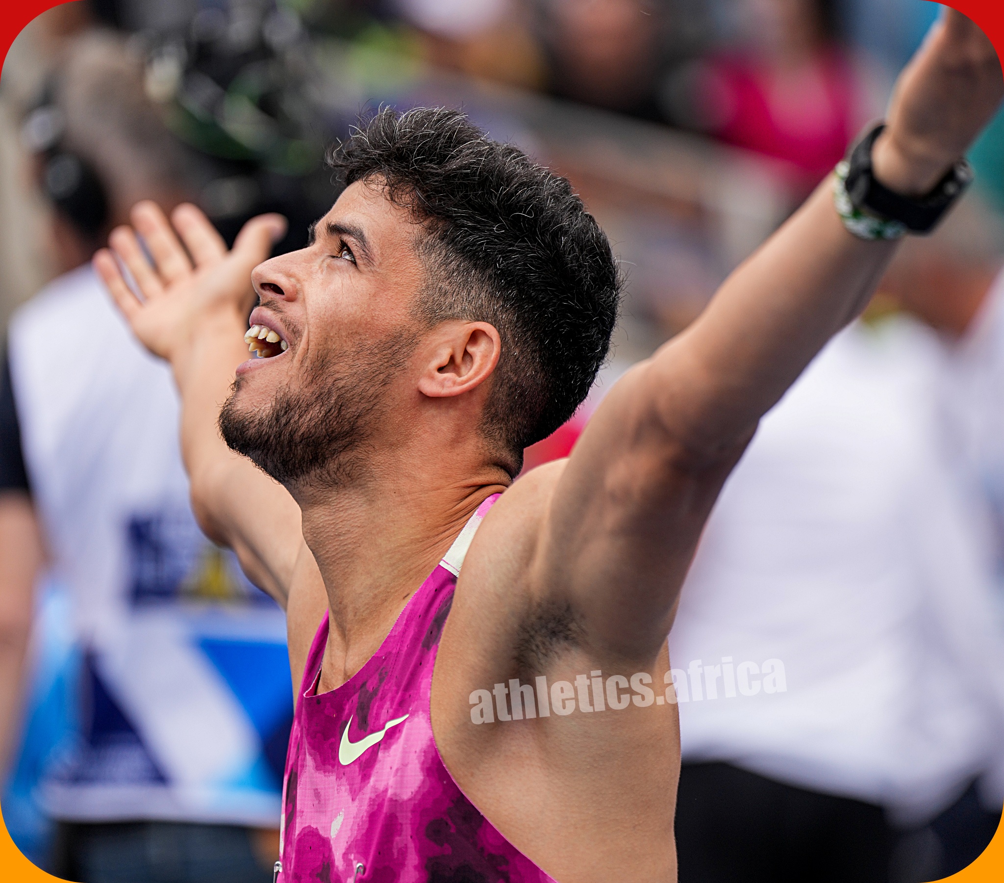 Djamel SEDJATI (ALG) wins the men's 800m with 1:41.56 at the Paris Diamond League on 7 July 2024.