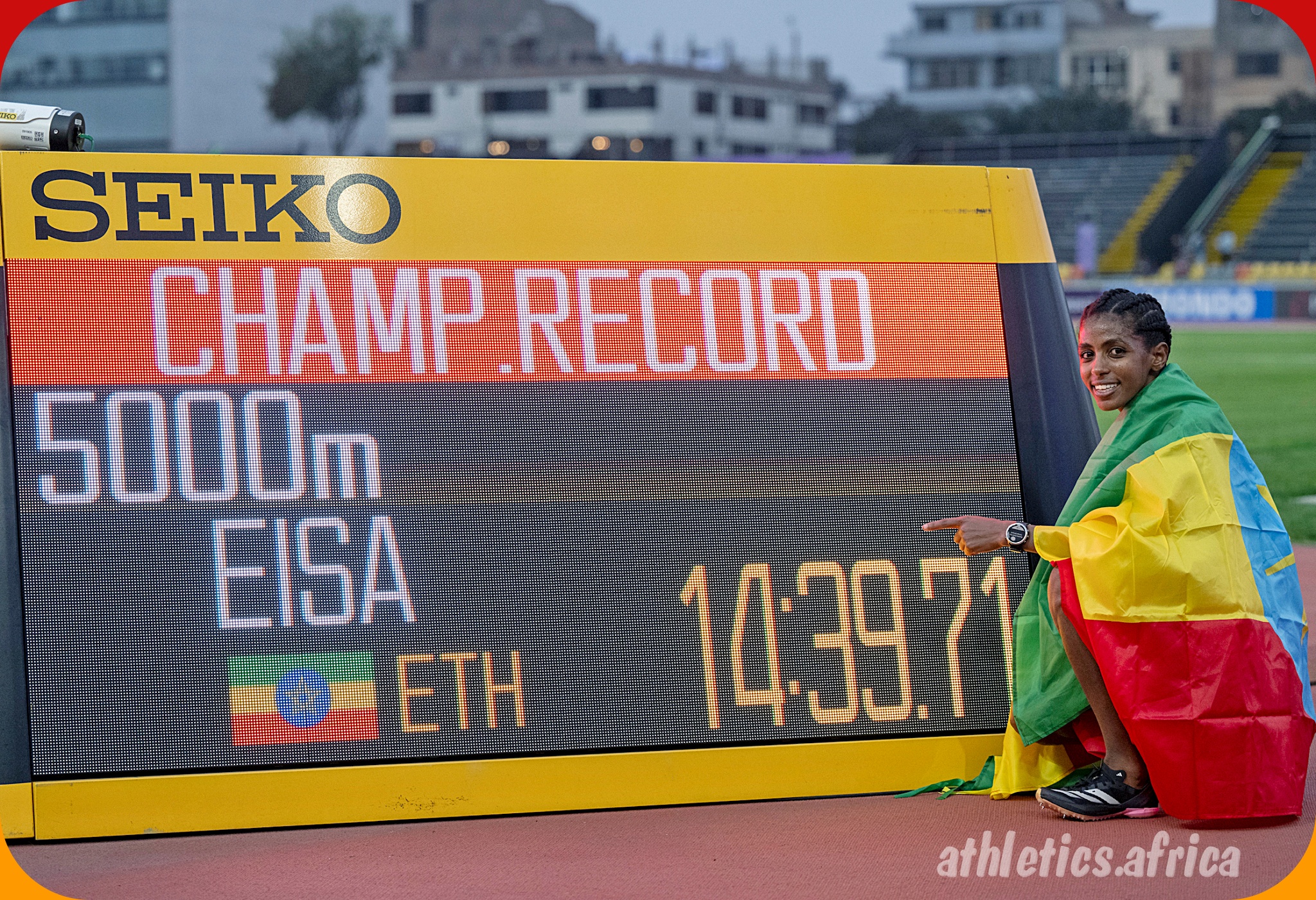 Ethiopia’s Medina Eisa, 5000 Metres Women Gold medallist at 2024 World Athletics U20 Championships Lima, Peru / Photo credit: Enzo Santos Barreiro for World Athletics