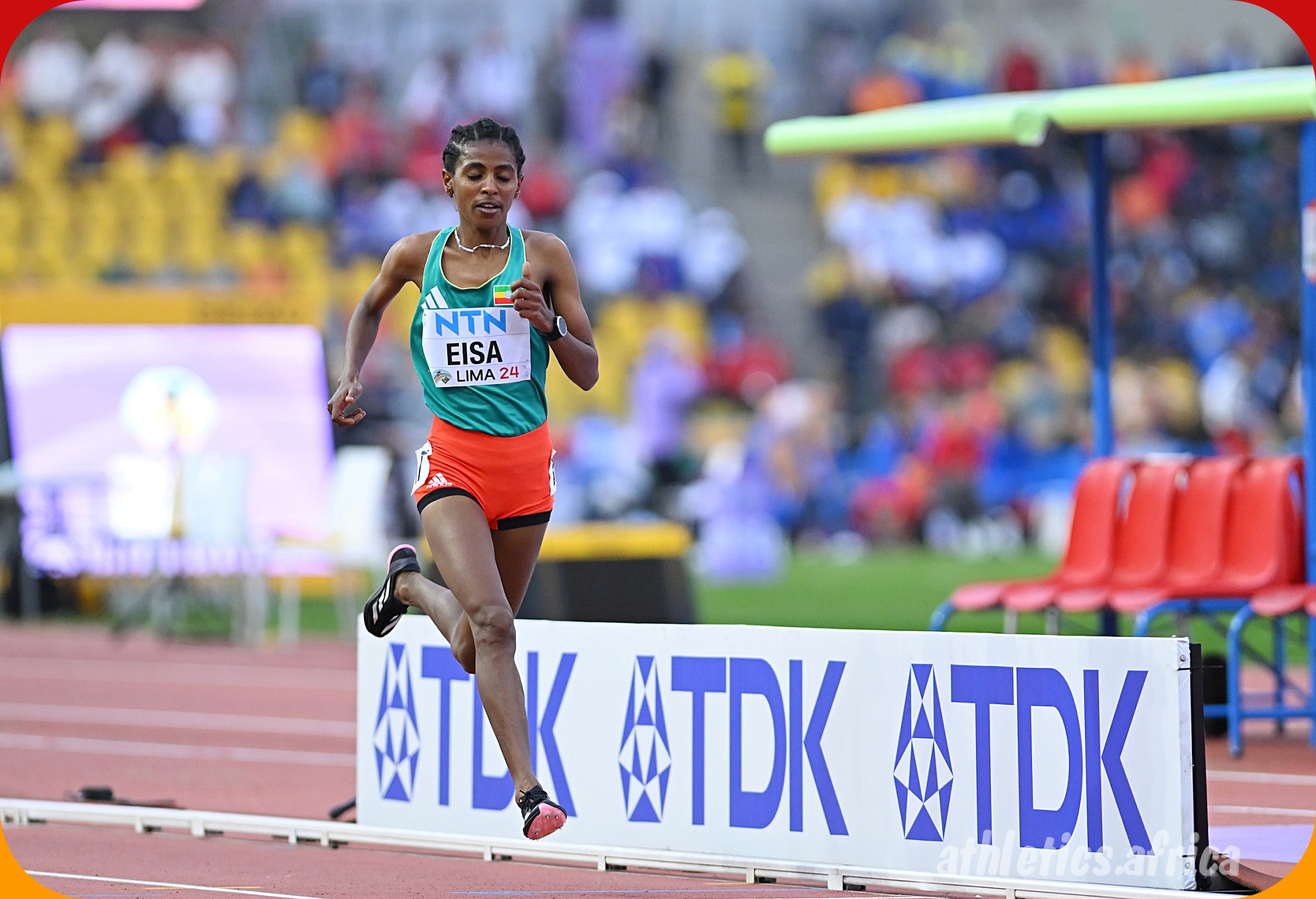 Ethiopia’s Medina Eisa, 5000 Metres Women Gold medallist at 2024 World Athletics U20 Championships Lima, Peru / Photo credit: Enzo Santos Barreiro for World Athletics