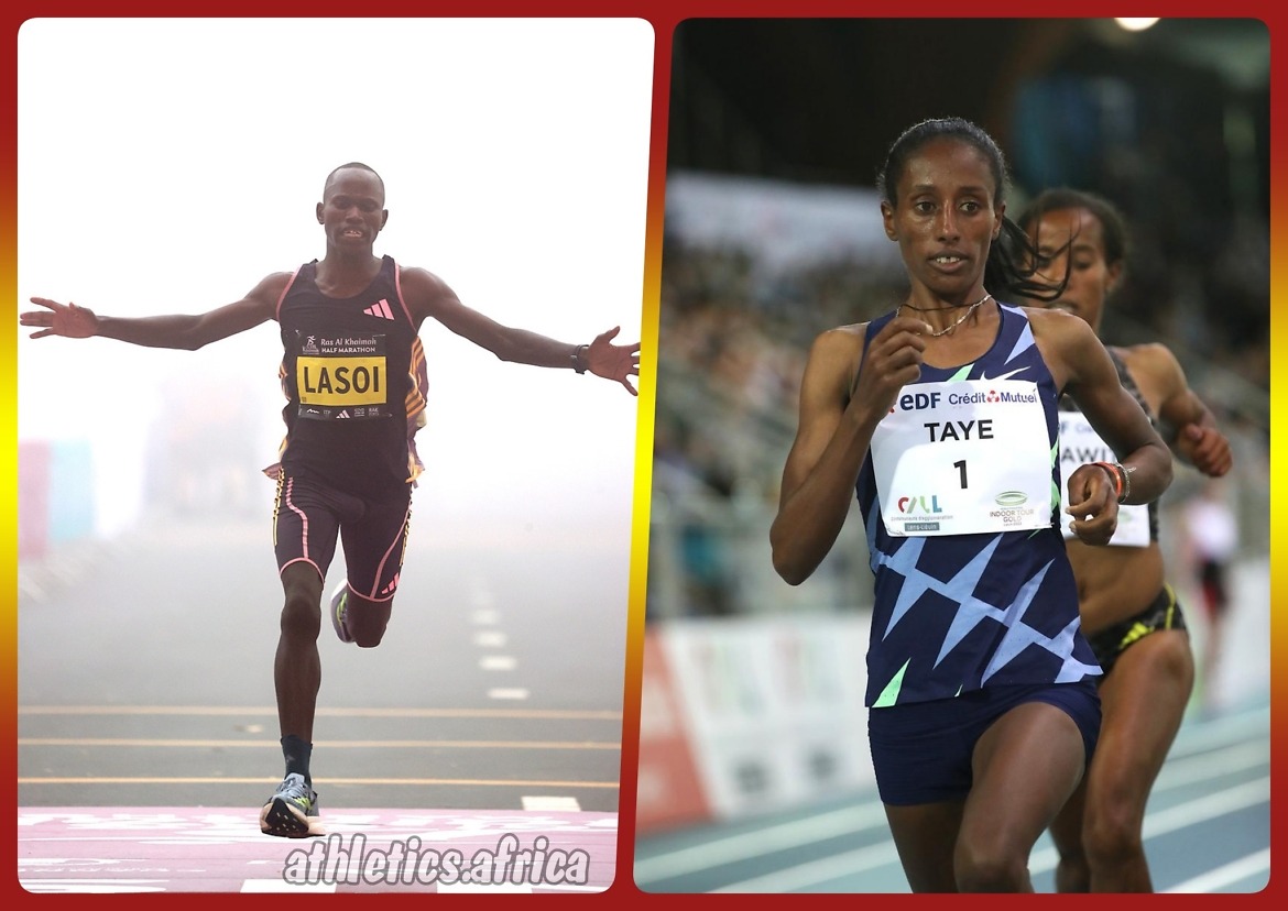 Ejgayehu Taye and Isaia Lasoi / Photo credit: Giancarlo Colombo / Ras Al Khaimah Half Marathon