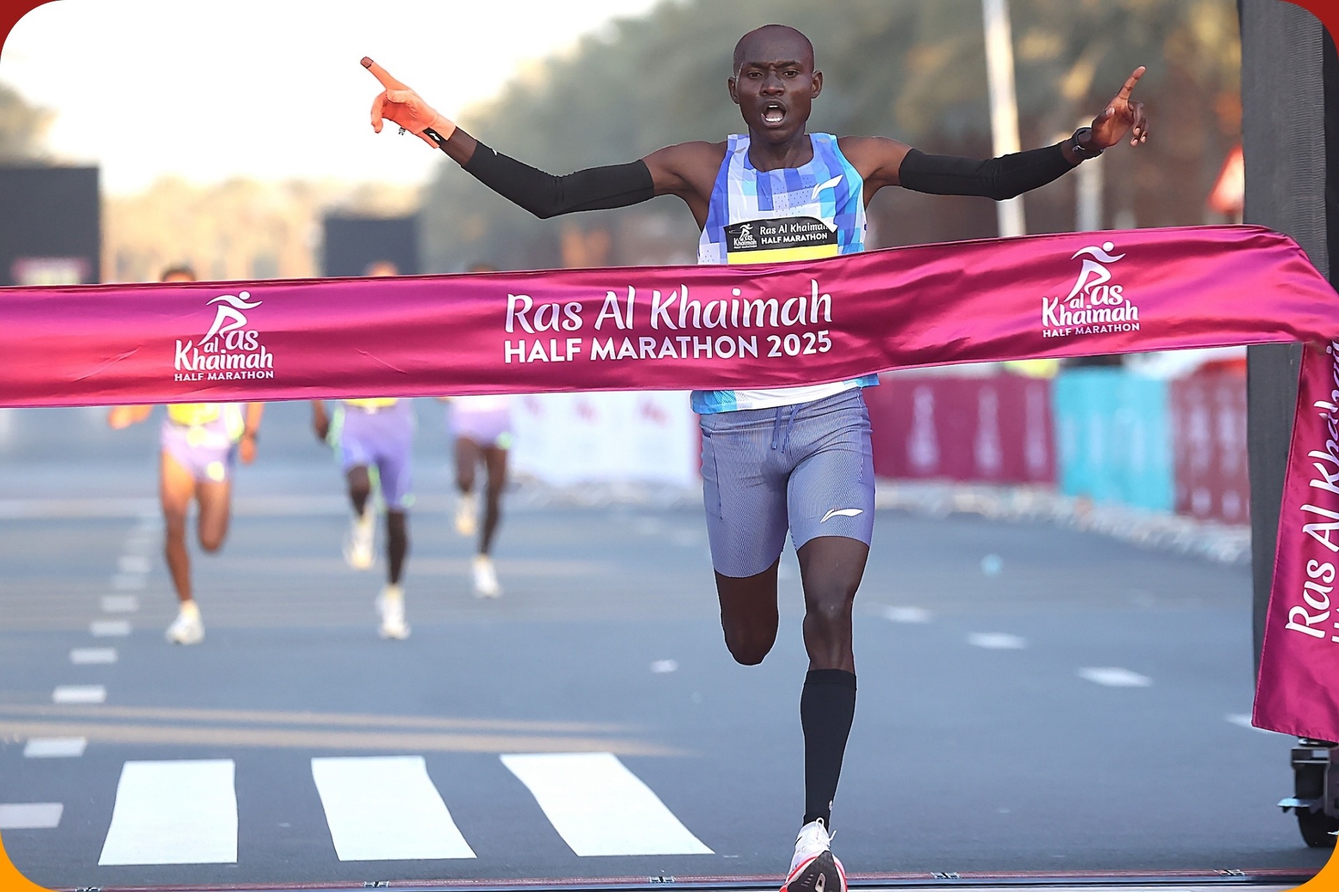Alex Matata of Kenya wins men's race at the 18th edition of the Ras Al Khaimah Half Marathon on February 1, 2025 / Photo credit: Giancarlo Colombo / RAK Half Marathon