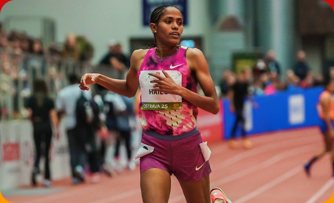 Freweyni Hailu wins the 3000m at the Czech Indoor Gala 2025 in Ostrava / Photo: Sona Maleterova
