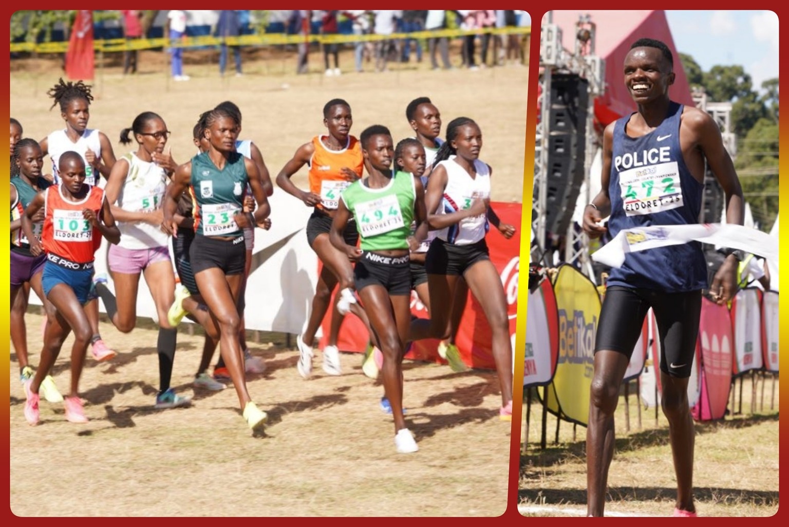 Daniel Ebenyo wins 10km Senior men’s race and Lilian Odira leads the Senior women's 2km loop at the 2025 Kenyan Cross Country Championships in Eldoret / Photo: Peter Njoroge