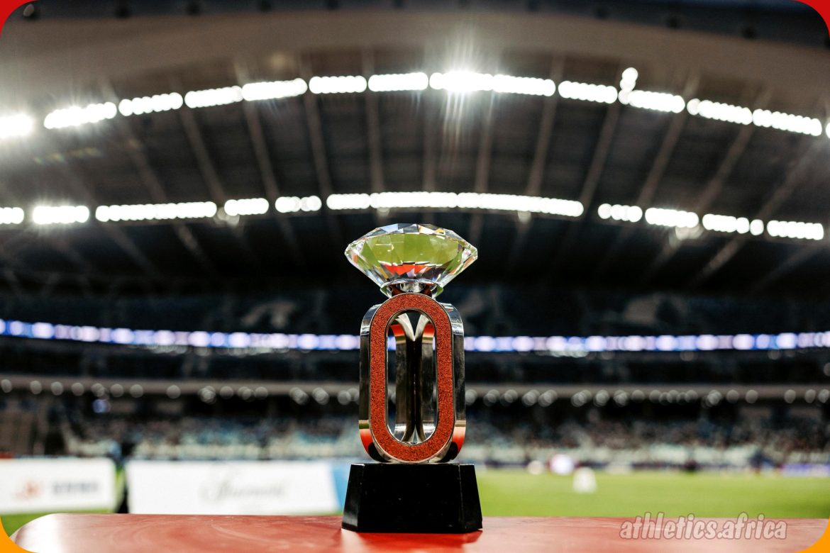 The 2025 Wanda Diamond League trophy at the Egret Stadium in Xiamen, China / Photo credit: Marta Gorczy?ska for Diamond League AG