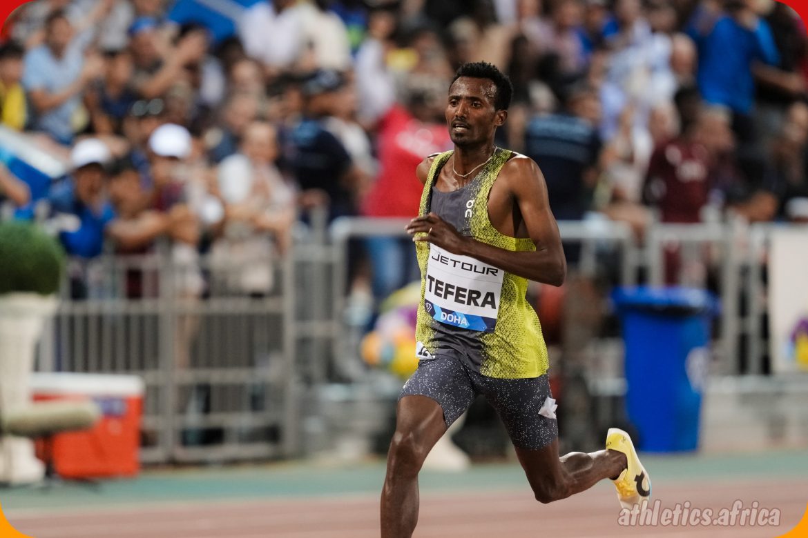 Ethiopian Samuel Tefera in action at the 2025 Jetour Doha Meeting / Photo credit: On