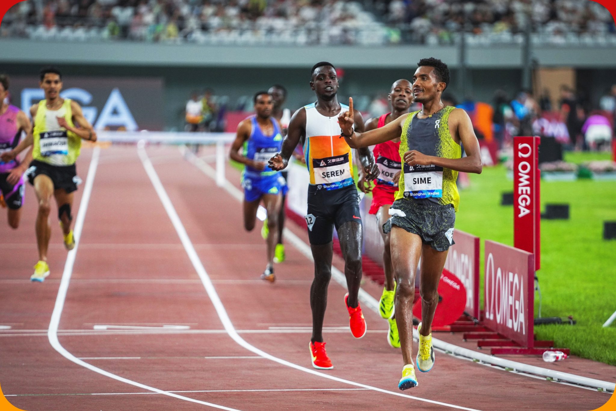 Ethiopia's Abrham Sime wins the men's steeplechase at the 2025 Wanda Diamond League meeting in Shanghai/Keqiao / Photo credit: Diamond League AG