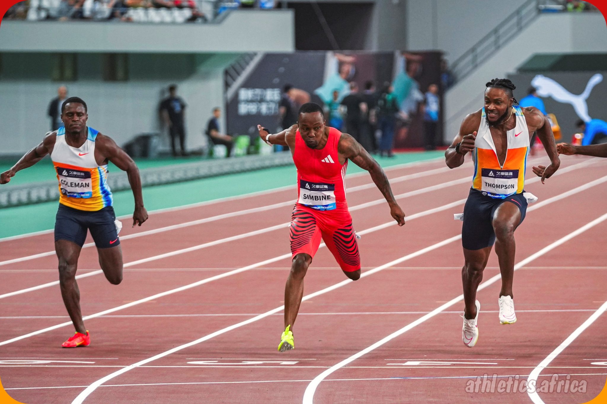 South African Akani Simbine wins men's 100m at the 2025 Wanda Diamond League meeting in Shanghai/Keqiao / Photo credit: Matthew Quine for Diamond League AG