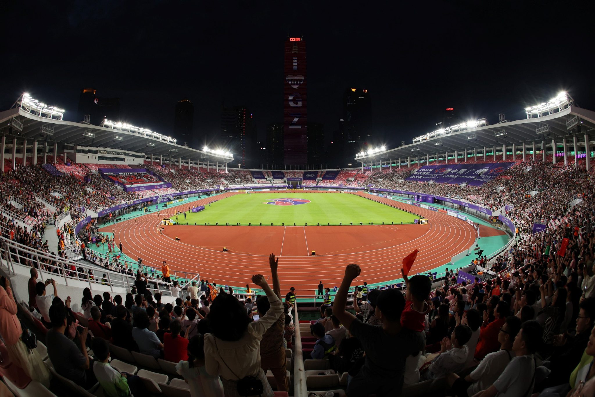 General view of fans inside the stadium during day two of the World Athletics Relays Guangzhou 25 on May 11, 2025 in Guangzhou, China. (Photo by Zhizhao Wu/Getty Images for World Athletics)
