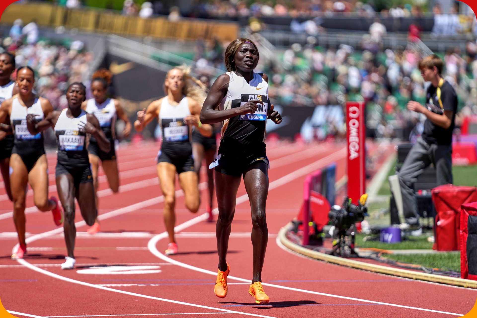 Tsige Duguma (ETH) wins the Women's 800m with a time of 1:57.10 at the 50th edition of The Prefontaine Classic, part of the Wanda Diamond League, on Saturday 5th July 2025 / Photo: Matthew Quine For Diamond League AG