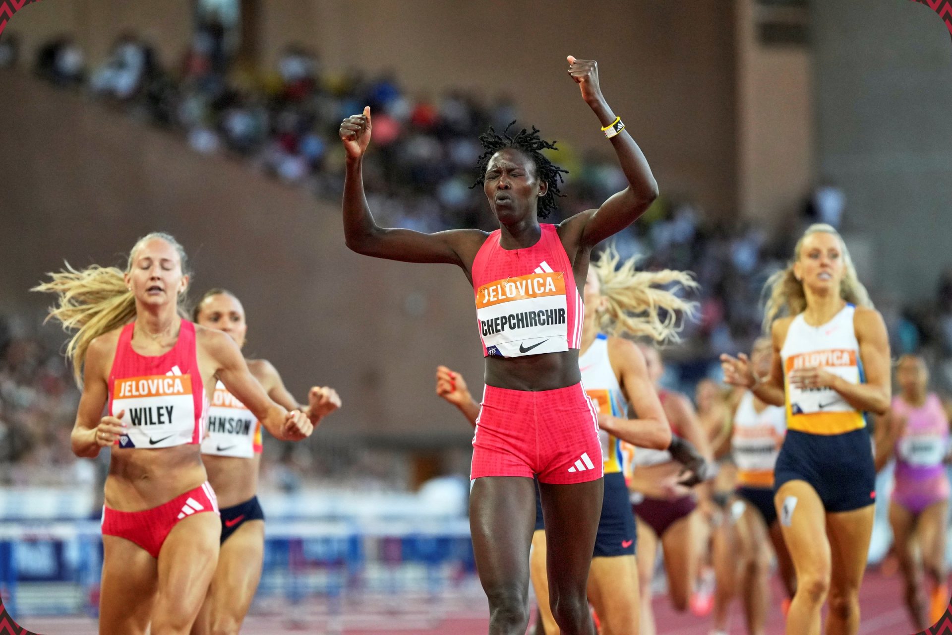 Nelly Chepchirchir (KEN) wins the Women's 1000m with a time of 2:29.77 at the meeting Herculis EBS in Monaco, part of the Wanda Diamond League, on Friday 11 July 2025 / Photo credit: Sonya Maleter for Meeting Herculis EBS
