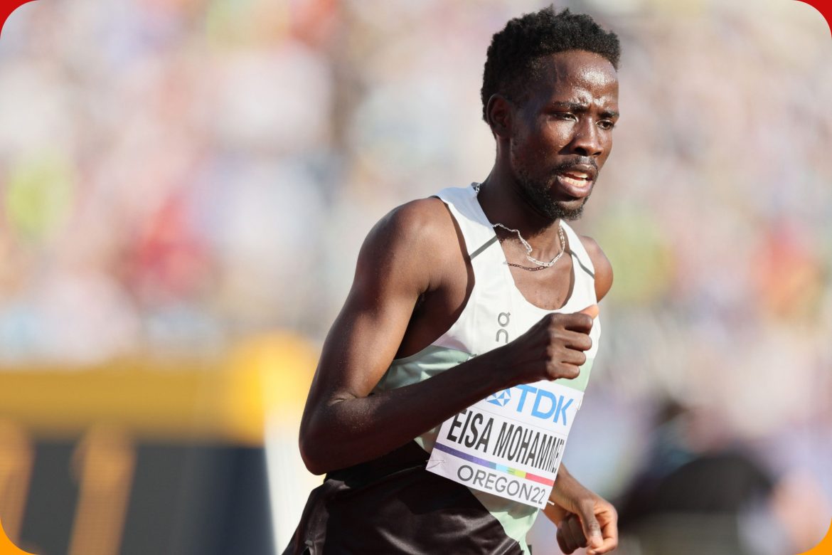 Refugee athlete Jamal Abdelmaji Eisa Mohammed competing at the 2022 World Athletics Championships in Eugene, Oregon / Photo credit: Getty Images