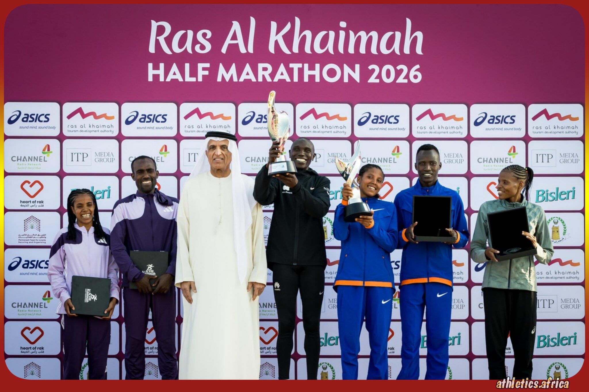 All the winners at the 2026 Ras Al Khaimah Half Marathon / Photo credit: RAK Half Marathon